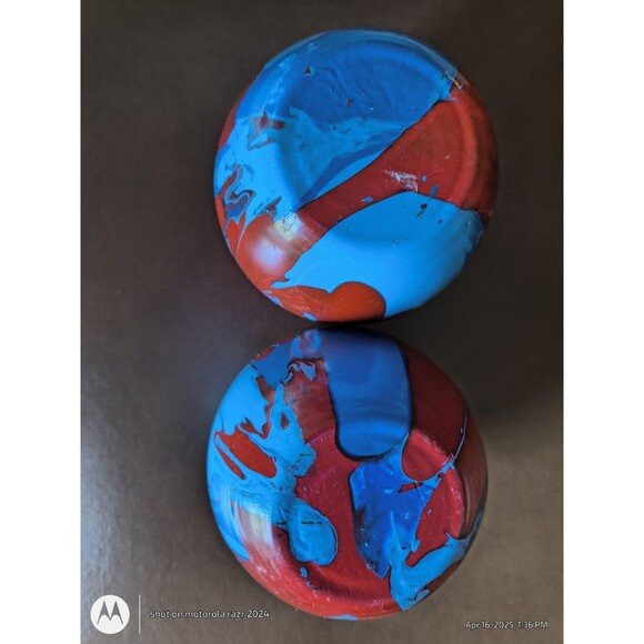 Set of 2 Tie Dye Wine Glasses Art Deco - Picture 5 of 5